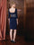 Marsoni by Colors - M201 Fitted Quarter Length Sleeves Short Dress In Blue