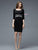 Marsoni by Colors - M201 Fitted Quarter Length Sleeves Short Dress In Black