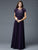 Marsoni by Colors - M205 Embellished Bateau Neck A-Line Dress  in Purple