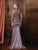 Marsoni by Colors - M206 Lace Square Neck Trumpet Dress in Purple