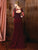 Marsoni by Colors - M209 Lace Bateau Neck Sheath Dress in Red