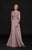 Marsoni by Colors - M217 Quarter Sleeve Embroidered Illusion Gown In Pink