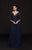 Marsoni by Colors - Quarter Sleeve Scalloped Lace Gown M225 in Blue