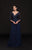 Marsoni by Colors - M225 Quarter Sleeve Scalloped Lace Gown In Blue