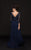 Marsoni by Colors - M225 Quarter Sleeve Scalloped Lace Gown In Blue