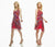 Muse -  M2261M Printed Scoop Neck Dress in Pink and Multi-Color