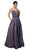 Nox Anabel - M271 Illusion Plunge Glitter A-Line Gown In Purple