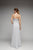 Milano Formals - F1116 Long Empire Waist Spaghetti Strap Gown in Silver