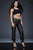 Two-Piece Sleeveless Crop Top and Lace Nude Pantsuit M355