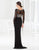 Terani Couture - M3829W Embellished Scoop Neck Sheath Gown in Black
