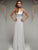 Milano Formals - F1116 Long Empire Waist Spaghetti Strap Gown in Silver