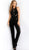 Jovani - M49917 Sleeveless Lace Halter Jumpsuit In Black
