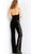 Jovani - M49917 Sleeveless Lace Halter Jumpsuit In Black