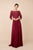 Nox Anabel - M520 Lace Quarter Length Sleeve Bateau A-line Dress In Red
