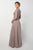 Nox Anabel - M520 Lace Quarter Length Sleeve Bateau A-line Dress In Brown