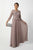 Nox Anabel - M520 Lace Quarter Length Sleeve Bateau A-line Dress In Brown