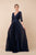 Nox Anabel - M530 Deep V-neck Pleated A-line Dress In Blue