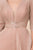Nox Anabel - M530 Deep V-neck Pleated A-line Dress In Pink and Gold