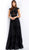 Jovani - M54822 Illusion High Neck Lace A-Line Gown In Black