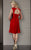 Clarisse - M6261 Ruched Sweetheart Flare Dress in Red