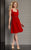 Clarisse - M6261 Ruched Sweetheart Flare Dress in Red