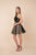 Nox Anabel - M659 Two Piece Halter Dotted A-line Dress In Black and Neutral