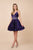 Nox Anabel - M684 Plunging Sweetheart Metallic A-Line Dress In Purple
