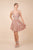 Nox Anabel - M684 Plunging Sweetheart Metallic A-Line Dress In Pink