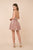 Nox Anabel - M684 Plunging Sweetheart Metallic A-Line Dress In Pink