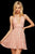 Sherri Hill - 53125 Beaded Plunging Halter Short Dress In Pink