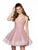Blush by Alexia Designs - 11827 Beaded Deep V-neck Tulle A-line Dress In Pink
