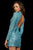 Sherri Hill - 52147 Beaded Style Long Sleeves High Neck Dress In Blue