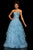 Sherri Hill - 52504 Strapless Metallic Lace Beaded Ballgown In Blue