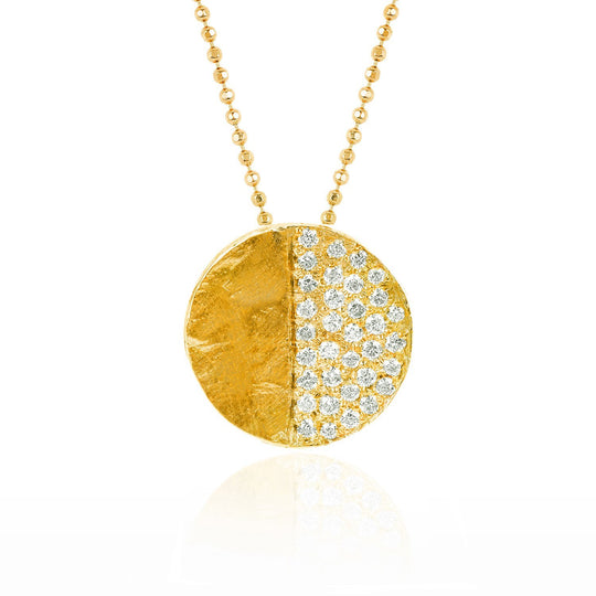 18k Third Quarter Moon Phase Coin Necklace