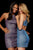 Sherri Hill - 52357 Glitter Fabric Halter Neck Short Fitted Dress In Purple and Blue