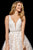 Sherri Hill - 11335 Beaded Embroidered Tulle V Neck A Line Dress In White and Neutral