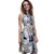 London Times - T1269M Sleeveless Palm Print Piped Dress in Brown and Print