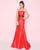 Mac Duggal - 12038L Strapless Folded Straight-Across Trumpet Skirt In Red