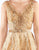 Mac Duggal Prom - 20114M Sleeveless V Neck Glitter A-Line Prom Gown In Gold