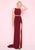 Mac Duggal - 2012L Metallic Accented High Slit Sheath Gown In Red