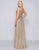 Mac Duggal - Glimmering Sequin Embellished A-Line Prom Gown 4906M In Gold and Neutral