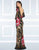 Mac Duggal Black White Red - 4566R Bateau Multi-Color Long Dress in Black and Multi-Color