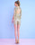 Mac Duggal Homecoming - 4588N Sequined Long Sleeves Empire Romper in Gold