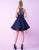 Mac Duggal Homecoming - 48551N Beaded Halter Illusion Cocktail Dress in Blue