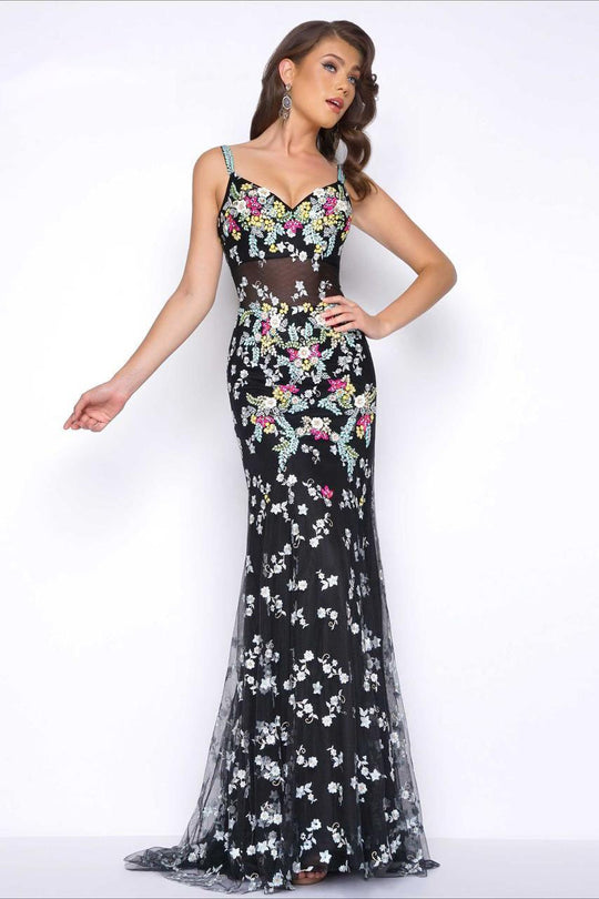 Mac Duggal - Prom Style 50386M in Black and Multi-Color