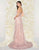Mac Duggal Couture - 50420D Strapless Sheer Floral Lace Evening Gown in Pink