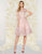 Mac Duggal - 50424D Knee Length Illusion Lace Cocktail Dress in Pink