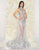 Mac Duggal Couture - 50426D Bejeweled High Neck Sheer Evening Gown in Silver