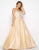 Mac Duggal Fabulouss - 65037F Embellished Shimmering Evening Gown in Neutral and Silver