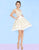Mac Duggal Homecoming - 66238N Pearl Beaded Mini Dress in White